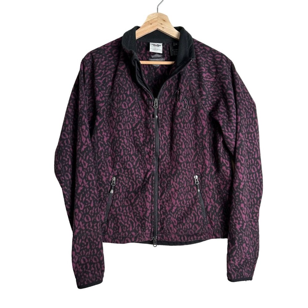 Harley-Davidson Purple and Black Leopard Print Utility Jacket